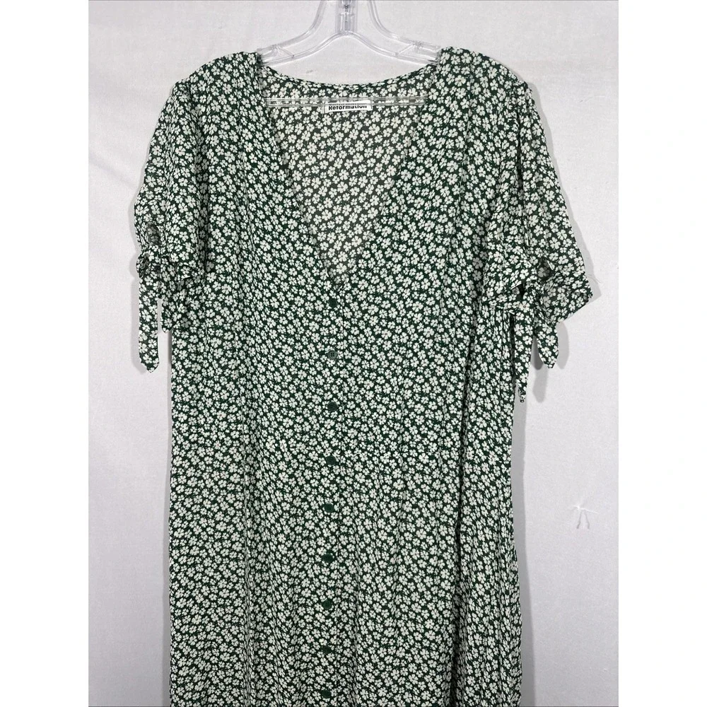 NWT $218 REFORMATION [ 16 ] Rosalinda Floral Tie Sleeve Dress In Venezuela T2134 - Picture 10 of 16